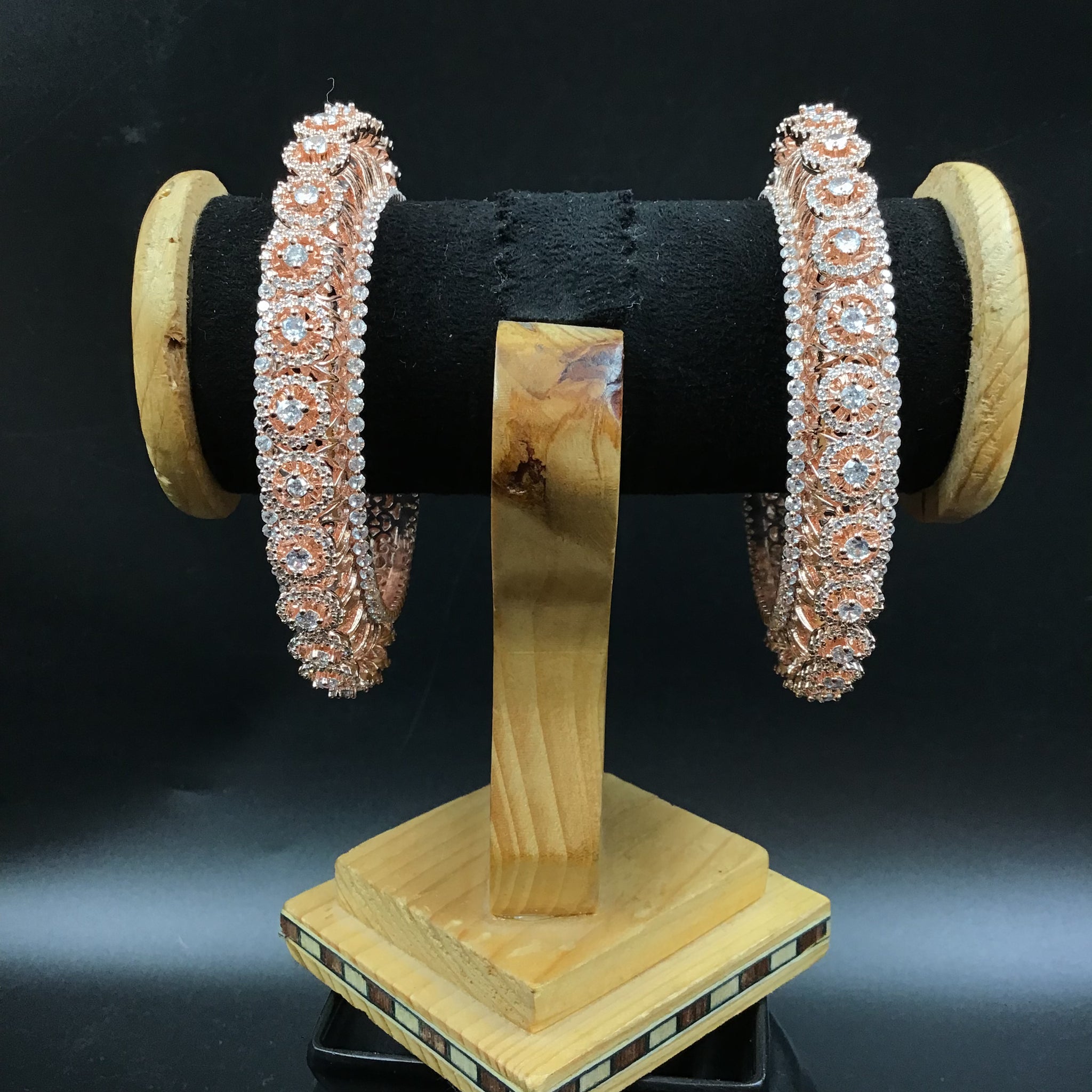 Rose Gold Bangles/Kada  18255-5437 - Dazzles Jewellery