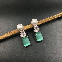 Rose Gold Polish Zircon/AD Earring 6713-69 - Dazzles Jewellery