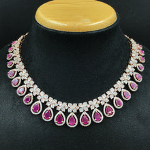 Round Neck Zircon/AD Necklace Set 6036-08 - Dazzles Jewellery