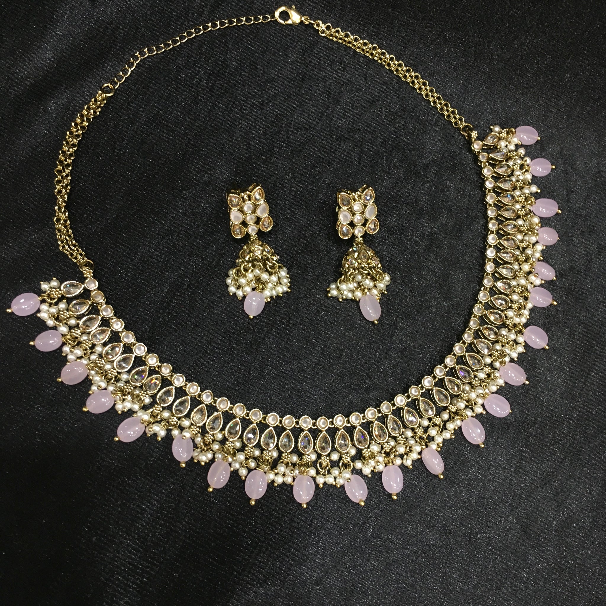 Choker Antique Necklace Set 3684-28 - Dazzles Jewellery