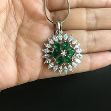 Zircon/AD Pendant Set  1156-69 - Dazzles Jewellery