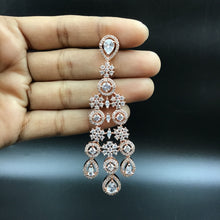 Rose Gold Polish Zircon/AD Necklace Set 6768-69 - Dazzles Jewellery