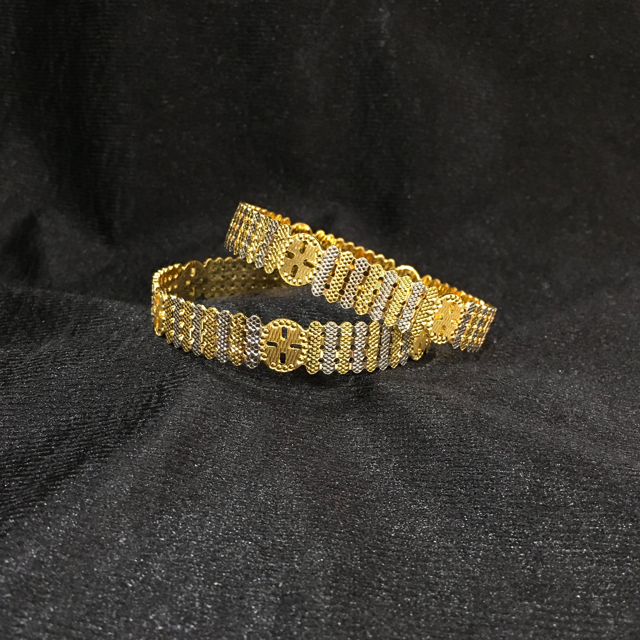 Gold Plated Bangles/Kada 17447-4620 - Dazzles Jewellery