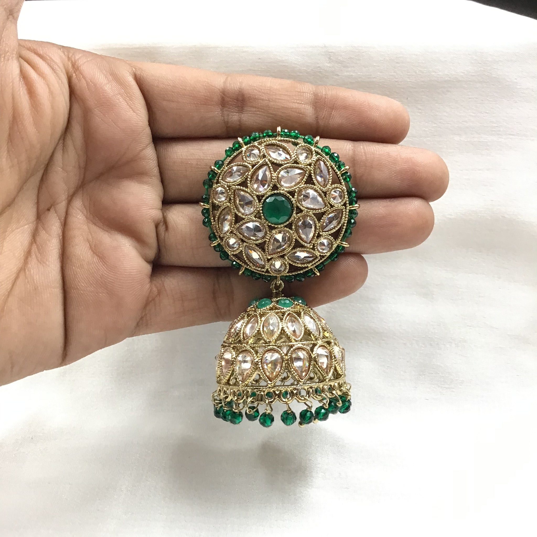 Green Gold Look Earring 17964-5146 - Dazzles Jewellery