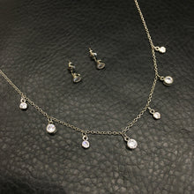 Silver Zircon/AD Necklace Set - Dazzles Jewellery