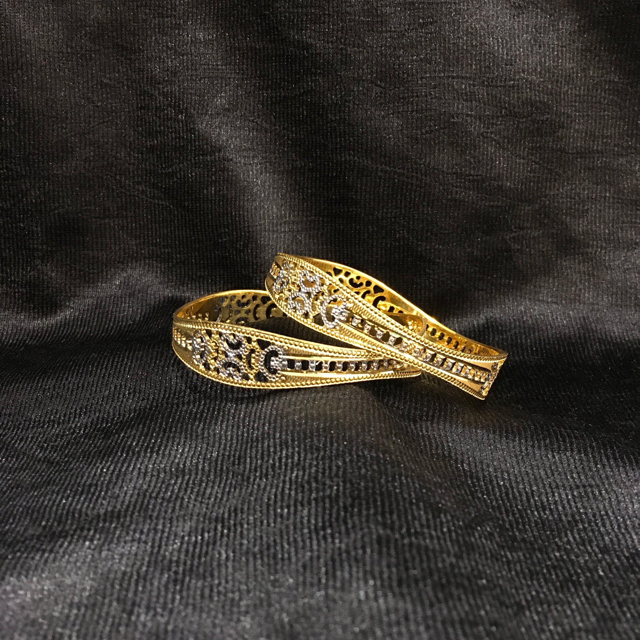 Gold Plated Bangles/Kada 17450-4623 - Dazzles Jewellery