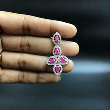 Ruby Zircon/AD Necklace Set   18931-6113 - Dazzles Jewellery