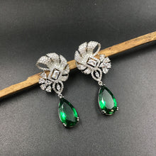 Silver Polish Zircon/AD Earring 6694-69 - Dazzles Jewellery