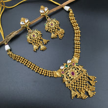Round Neck Antique Necklace Set 3525 - Dazzles Jewellery