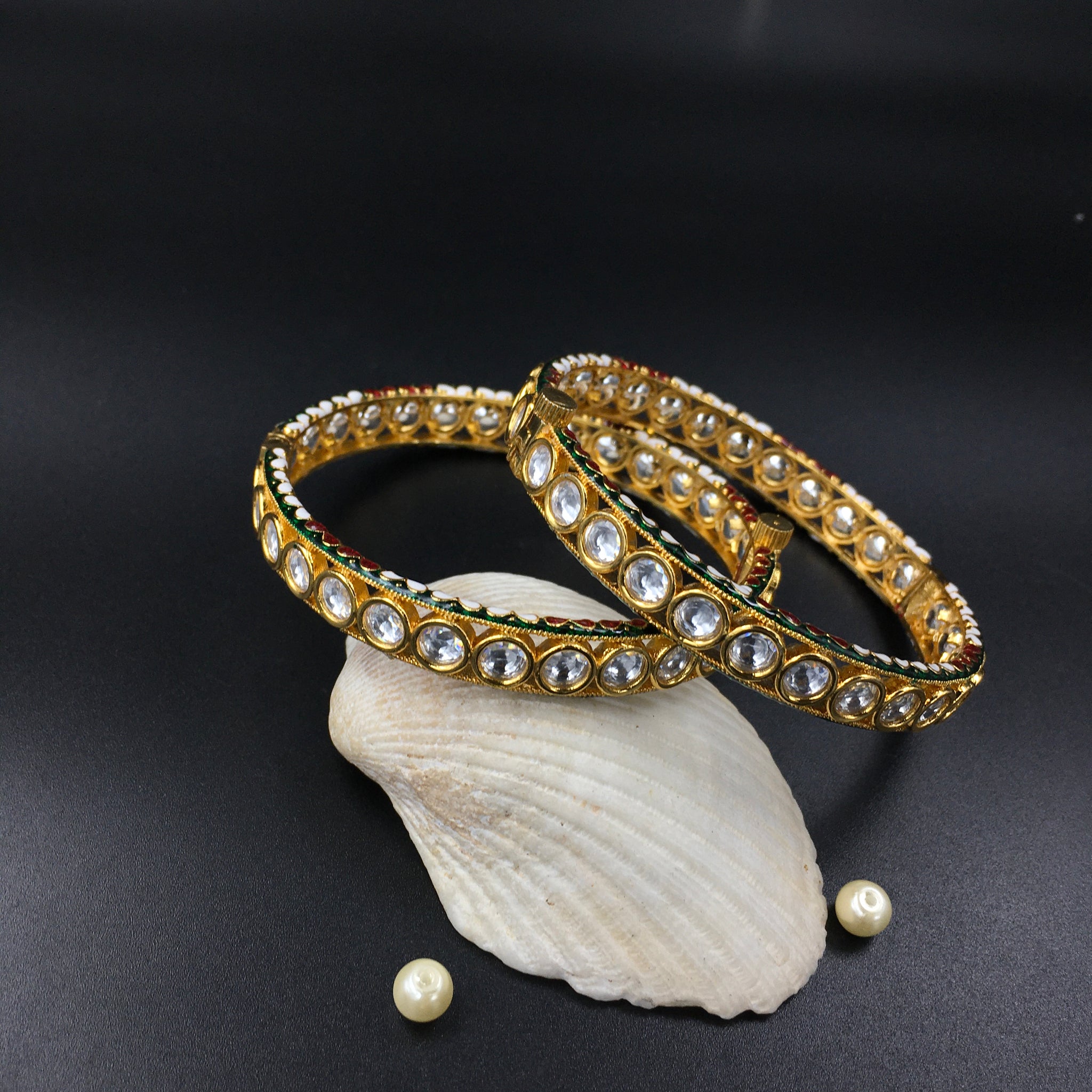Kundan Bangles/Kada 7493-34 - Dazzles Jewellery