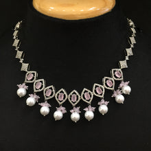 Round Neck Zircon/AD Necklace Set 5927-69 - Dazzles Jewellery