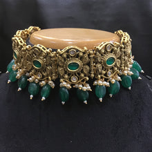 Green Gold Look choker set 16597-3744 - Dazzles Jewellery