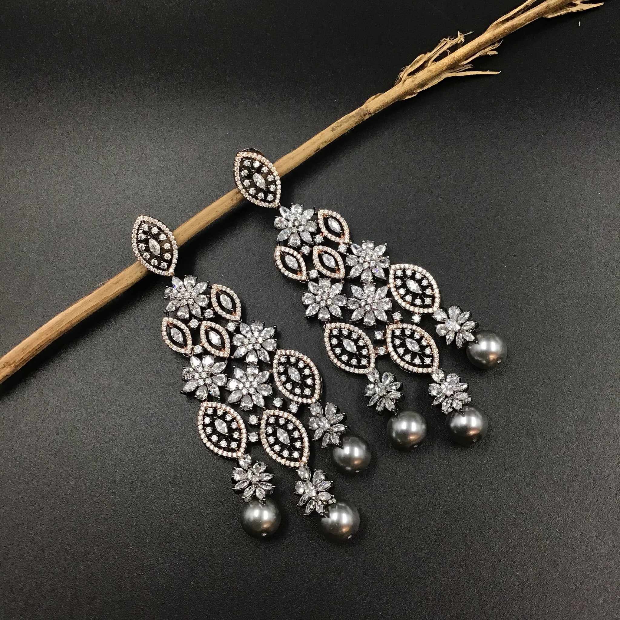 Danglers Zircon/AD Earring 3349-08 - Dazzles Jewellery