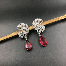 Silver Polish Zircon/AD Earring 6694-69 - Dazzles Jewellery