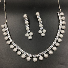Round Neck Zircon/AD Necklace Set 6200-08 - Dazzles Jewellery