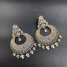 Gold Zircon/AD Earring 10884-6690 - Dazzles Jewellery