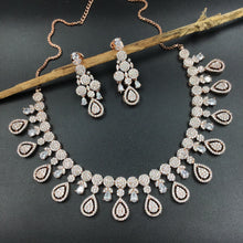 Round Neck Zircon/AD Necklace Set 6205-08 - Dazzles Jewellery