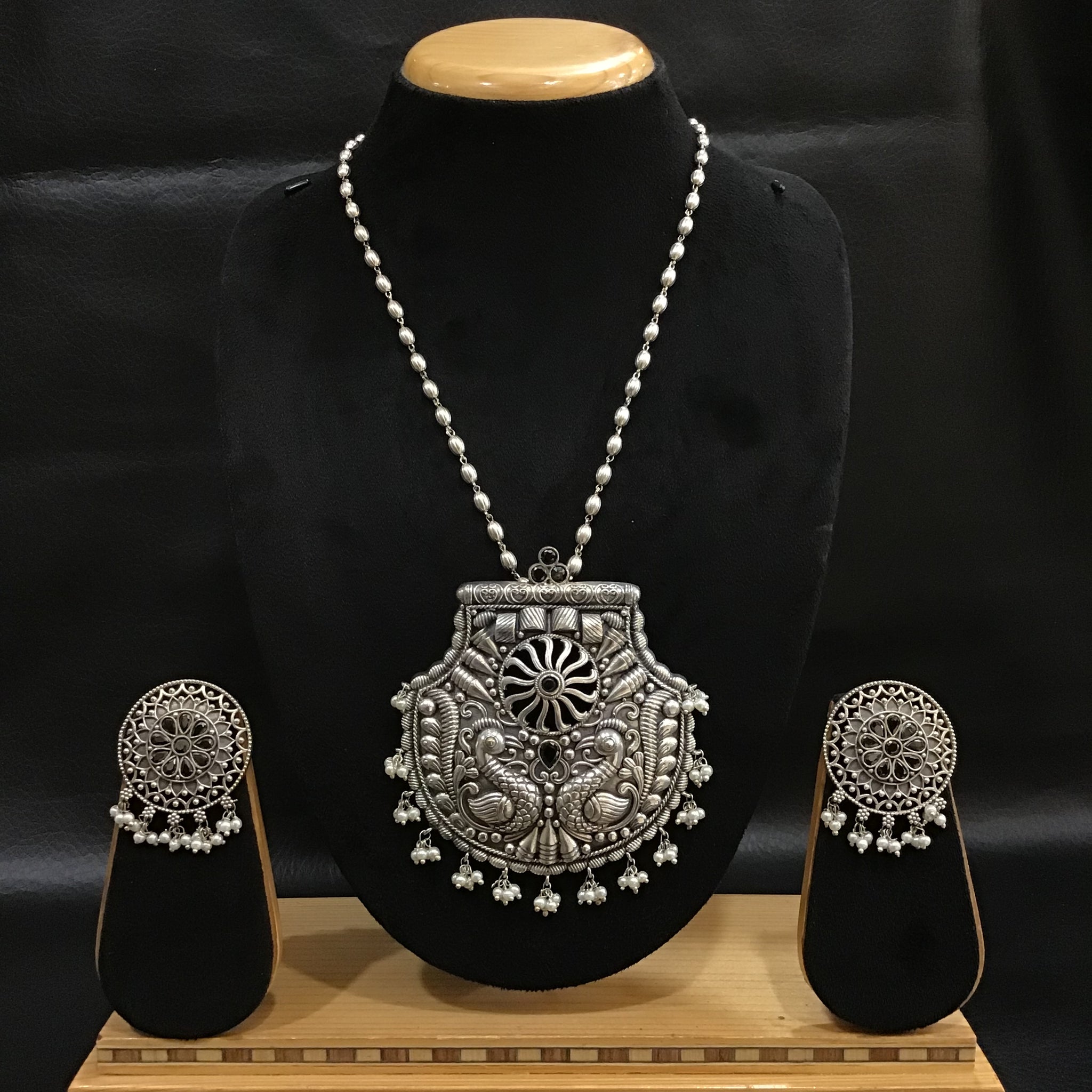 Oxidized Earring 1205-69 - Dazzles Jewellery