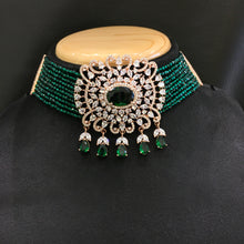 Choker Zircon/AD Necklace Set 4130-69 - Dazzles Jewellery