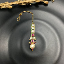 Kundan Polki Maang Tikka 2735-100 - Dazzles Jewellery