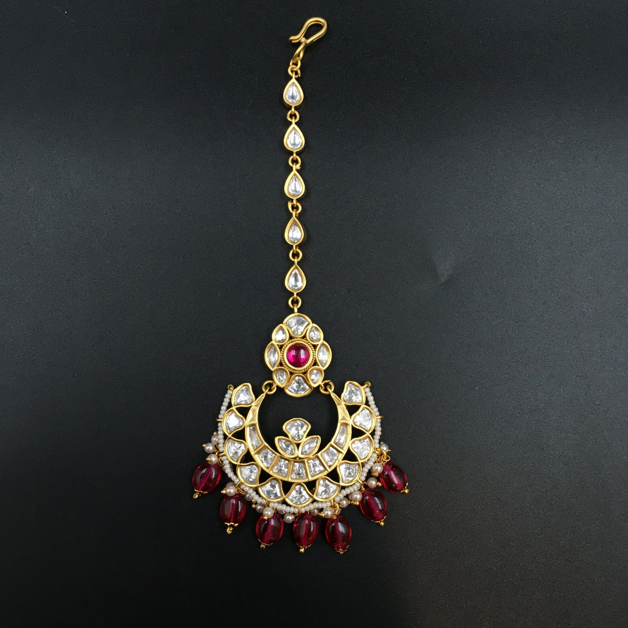 Kundan Maang Tikka 3830-28 - Dazzles Jewellery