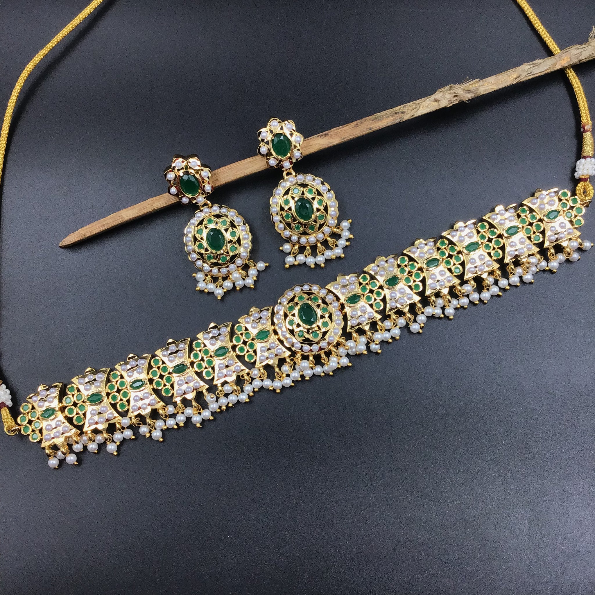 Choker Jadau Necklace Set 5630-65 - Dazzles Jewellery