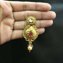 Ruby Green Gold Look Pendant Set - Dazzles Jewellery