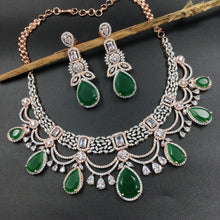 Round Neck Zircon/AD Necklace Set 5581-69 - Dazzles Jewellery