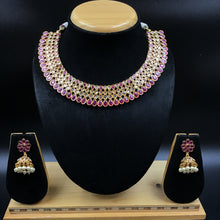 Gold Plated Round Necklace Set 1596-01 - Dazzles Jewellery