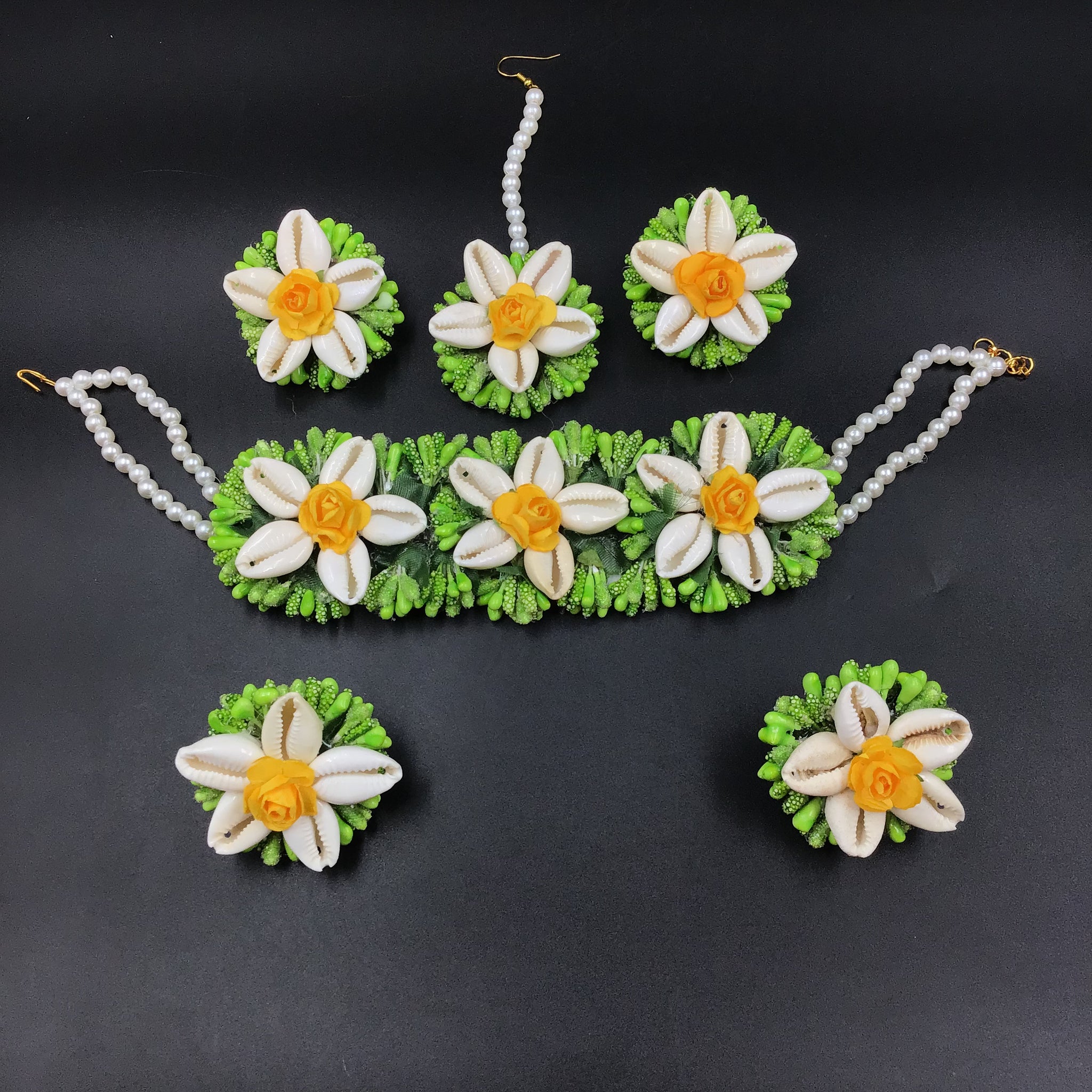 Flower Jewellery Set 5515-100 - Dazzles Jewellery