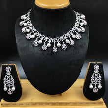 Round Neck Zircon/AD Necklace Set 6014-68 - Dazzles Jewellery