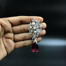 Silver Polish Zircon/AD Earring 6693-69 - Dazzles Jewellery