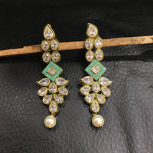 Ruby Green Polki Earring 13341-0331 - Dazzles Jewellery