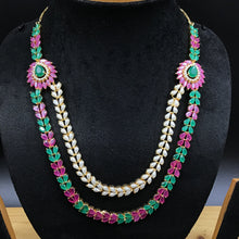 Round Neck Jadau Necklace Set 5993-65 - Dazzles Jewellery
