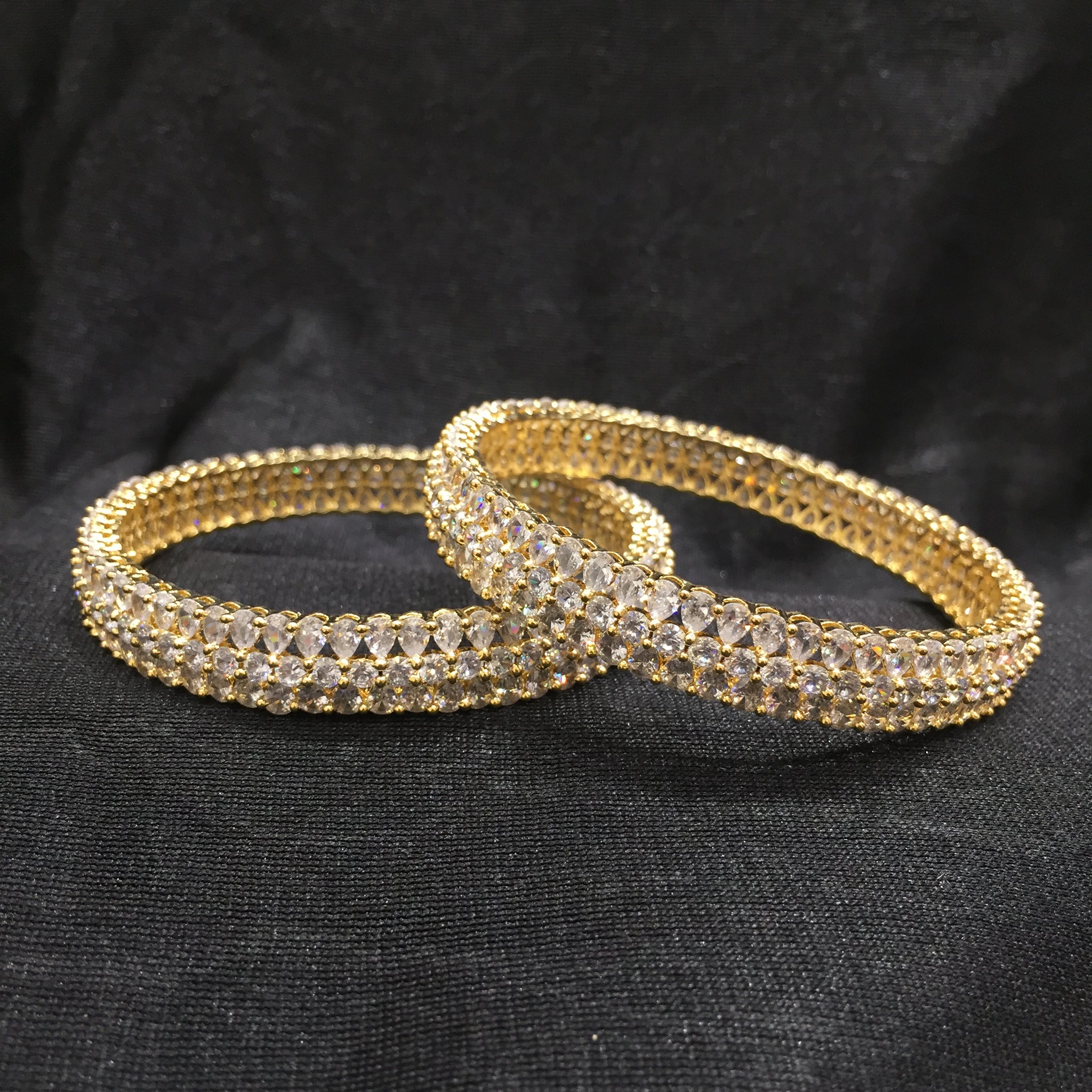 Gold Bangles/Kada 12628-9146 - Dazzles Jewellery
