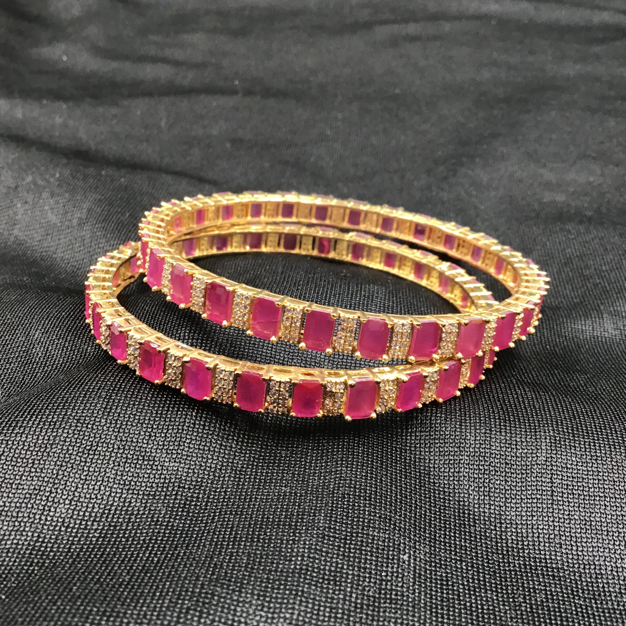 Ruby Bangles/kada11124-7068 - Dazzles Jewellery