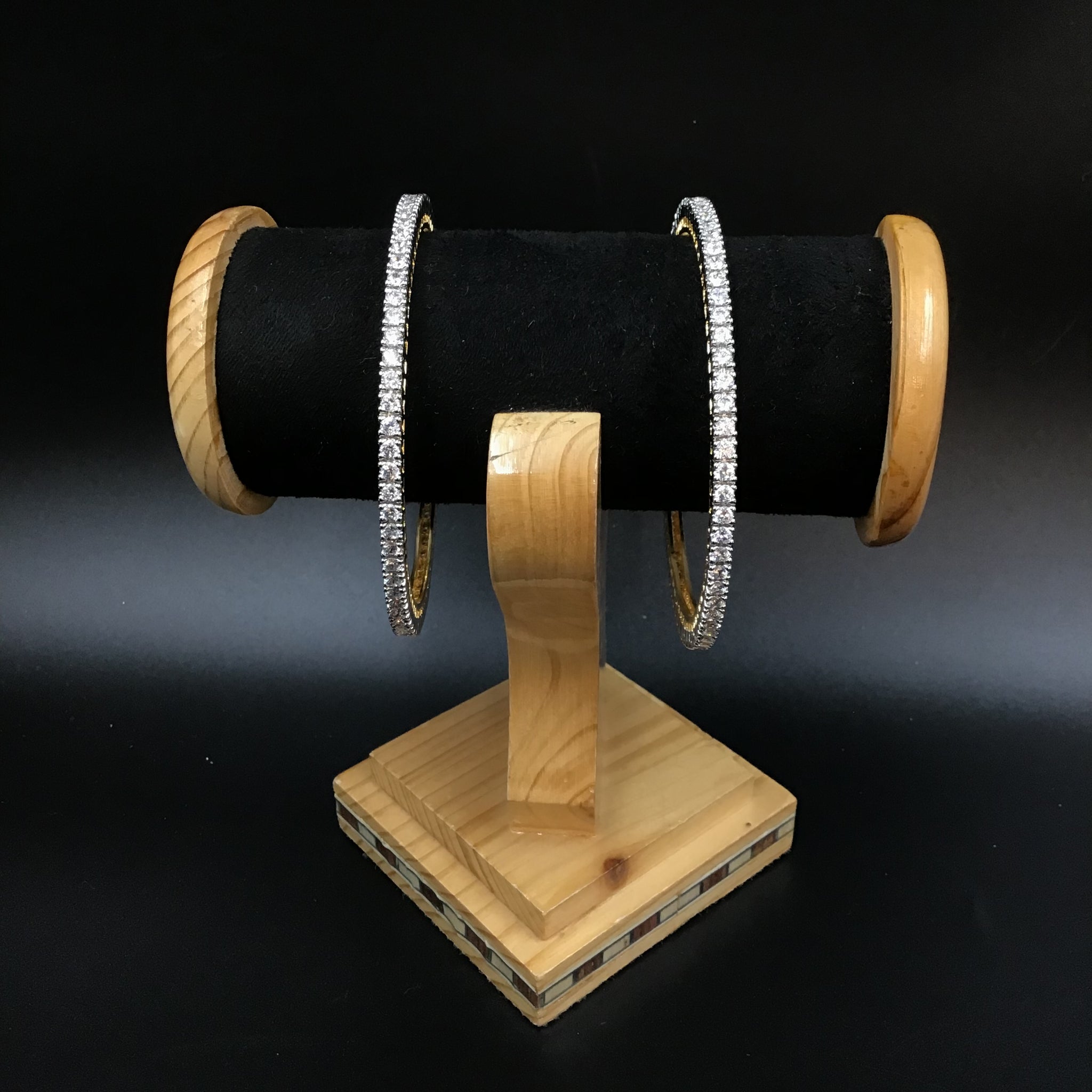 Pack of 2 Zircon/AD Bangles 3406-08 - Dazzles Jewellery
