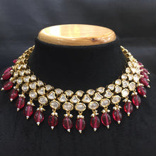 Ruby Kundan Necklace Set - Dazzles Jewellery