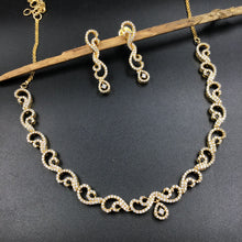 Gold Zircon/AD Necklace Set  11338-7344 - Dazzles Jewellery