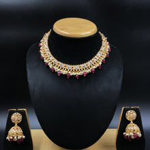 Round Neck Gold Look Necklace Set 4621-33 - Dazzles Jewellery