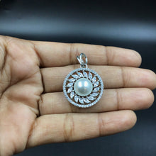 Silver Zircon/AD Pendant Set 16094-3241 - Dazzles Jewellery