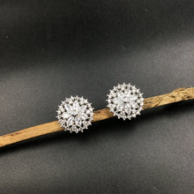 Tops/Studs Silver Polish Zircon/AD Earring 6256-100 - Dazzles Jewellery