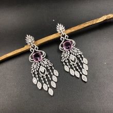 Silver Polish Zircon/AD Earring 6688-69 - Dazzles Jewellery