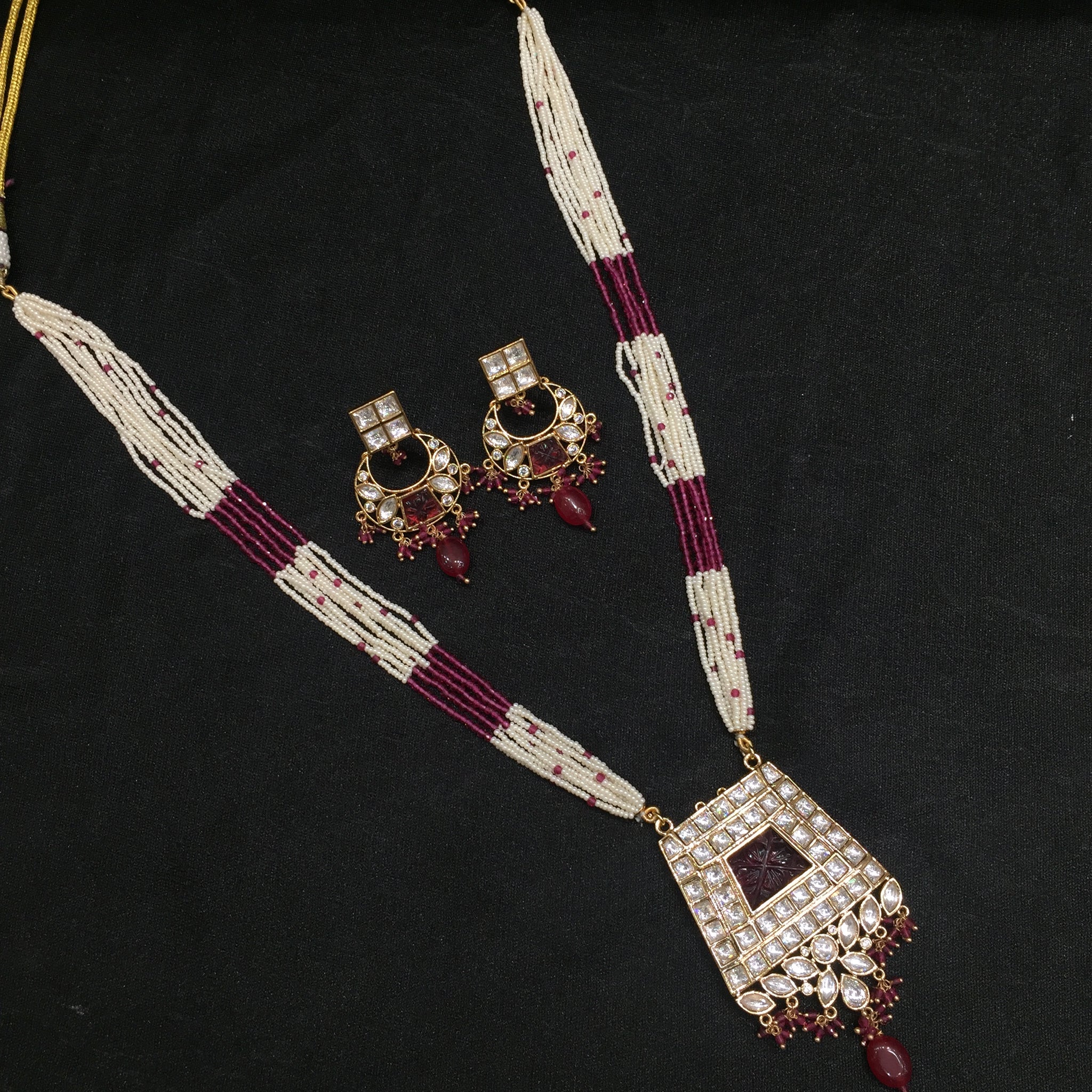 Medium Kundan Pendant Set 6110-4 - Dazzles Jewellery