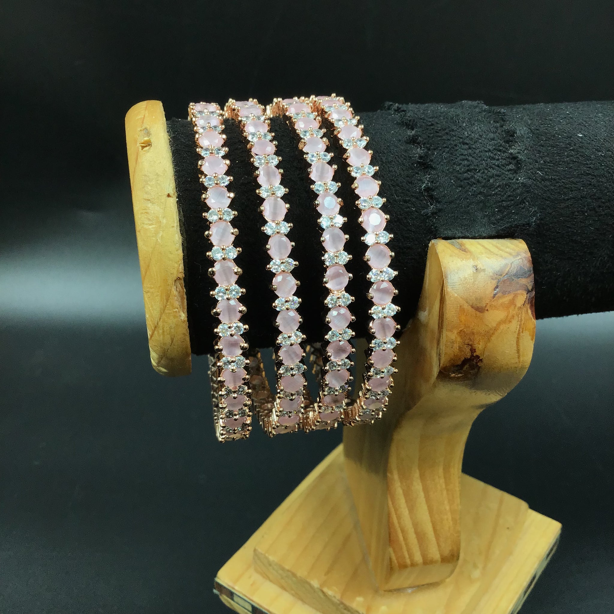 Pink Bangles/  Rose gold Polish - Dazzles Jewellery