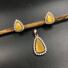 Light Zircon/AD Pendant Set 6681-28 - Dazzles Jewellery