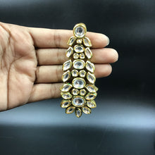 White Kundan Earring 10537 - Dazzles Jewellery