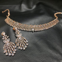 Choker Zircon/AD Necklace Set 4137-69 - Dazzles Jewellery