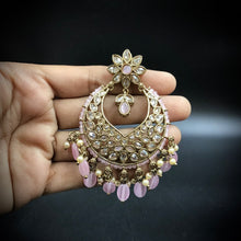 Pink Mehandi Polish Antique Chandbali - Dazzles Jewellery