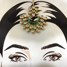 Kundan Green Maang Tikka 12622-9137 - Dazzles Jewellery
